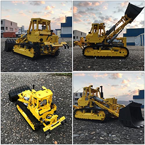 BBDI Juego de construcción de Bulldozer, 1436 piezas, MOC-89775, RC Crawler Bulldozer, modelo compatible con Lego Technic Caterpillar 977K, carga estática para orugas