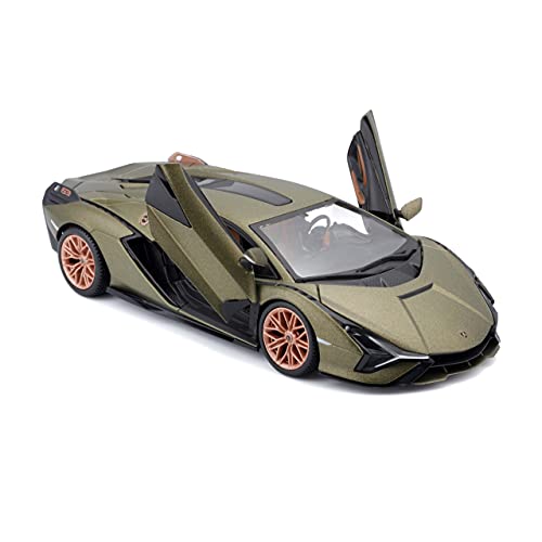 Bburago 18-21099-00000053 Lamborghini Sian FKP 37 Escala 1:24 Coche Modelo de Coche, Verde Mate