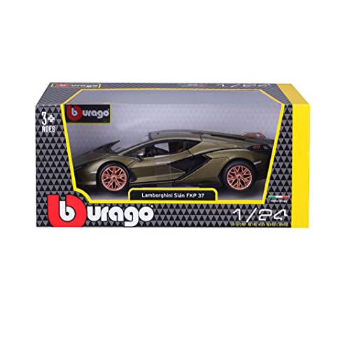 Bburago 18-21099-00000053 Lamborghini Sian FKP 37 Escala 1:24 Coche Modelo de Coche, Verde Mate