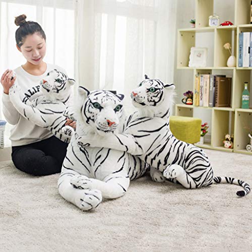 Beiyasi Creativo muñeco de Peluche Animales de Peluche realistas Tigre Muebles para el hogar niños bebé Juguete sofá Coche cojín Blanco