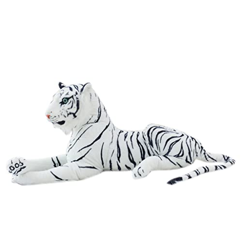 Beiyasi Creativo muñeco de Peluche Animales de Peluche realistas Tigre Muebles para el hogar niños bebé Juguete sofá Coche cojín Blanco