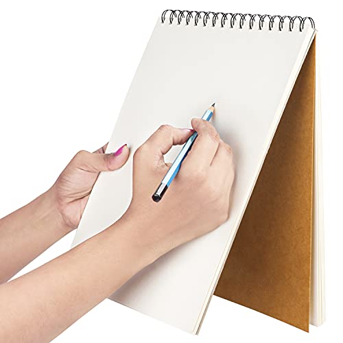 Belle Vous Bloc Dibujo A4 con 46 Paginas de 128 GSM (Pack de 2) 21 x 29,5 cm - Cuaderno Pintura Acuarela, Bocetos Artista con Tapa - Libreta Dibujo Papel Blanco para Dibujo y Pintar