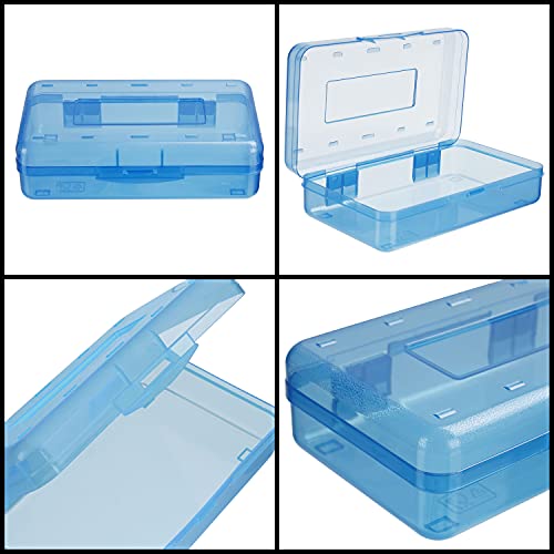 Belle Vous Organizador Lapices de Plástico (Pack de 4) 20 x 11,5 x 5,5 cm - Cajas de Plastico Apilables de Colores Variados - Cajas Organizadoras para Pinceles, Suministros Escolares, Oficina