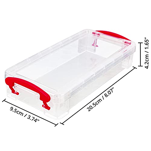 Belle Vous Organizador Lapices de Plástico (Pack de 6) 20,5 x 9,5 x 4,2 cm - Cajas de Plastico Apilables de Colores Variados - Cajas Organizadoras para Pinceles, Suministros Escolares, Oficina