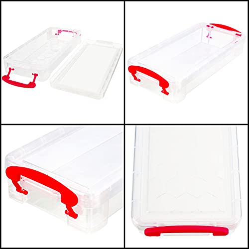 Belle Vous Organizador Lapices de Plástico (Pack de 6) 20,5 x 9,5 x 4,2 cm - Cajas de Plastico Apilables de Colores Variados - Cajas Organizadoras para Pinceles, Suministros Escolares, Oficina