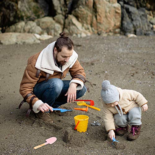 BESPORTBLE Mini Palas de Arena de Madera para Niños con Pala de Hierro Juguetes de Excavadora de Playa Herramientas de Jardín para Niños Equipo de Caja de Arena de Playa para Niños Juguetes