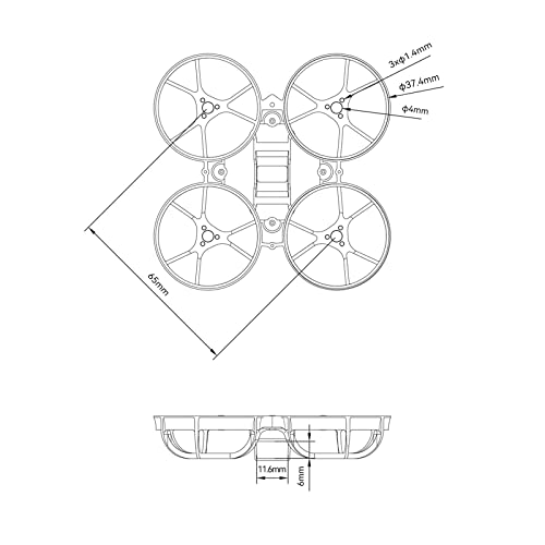 BETAFPV Meteor65 Pro 1S Brushless Whoop Frame Kit Green with 2 Sets 35mm 3-Blade Propeller 1.0mm Shaft White for 65mm Meteor65 Pro 1S Brushless Micro Racing Whoop Drone Quadcopter