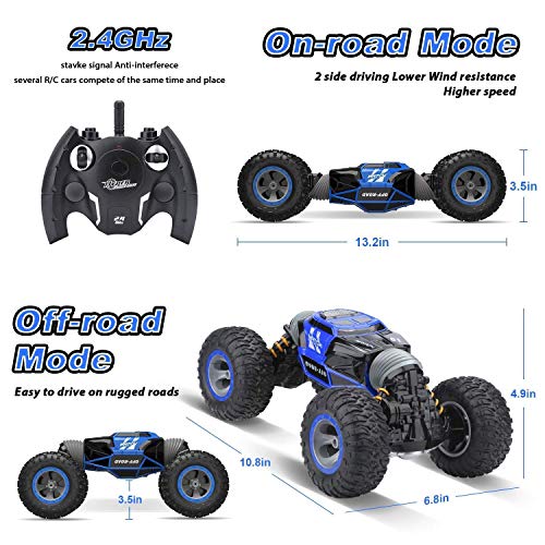 BEZGAR Coche de Control Remoto 1:14, Juguetes para niños Off Road transforman Coche de Carreras 2.4Ghz 4WD Motores eléctricos vehículos Buggy Hobby Coche al Aire Libre para Adultos