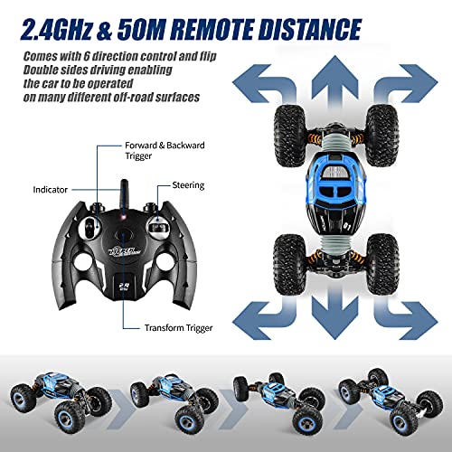 BEZGAR Coche de Control Remoto 1:14, Juguetes para niños Off Road transforman Coche de Carreras 2.4Ghz 4WD Motores eléctricos vehículos Buggy Hobby Coche al Aire Libre para Adultos