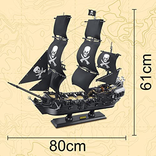 B.I.G Barco pirata con perla negra, kit de construcción de maqueta, barco pirata, juguete compatible con el barco pirata Lego, 3423 piezas