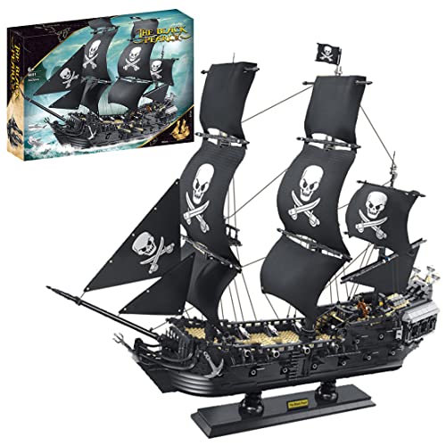 B.I.G Barco pirata con perla negra, kit de construcción de maqueta, barco pirata, juguete compatible con el barco pirata Lego, 3423 piezas