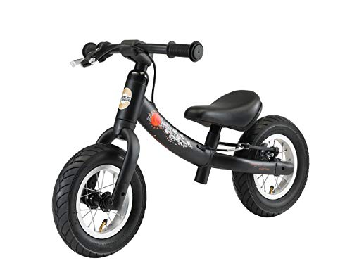 BIKESTAR 2-en-1 Bicicleta sin Pedales para niños y niñas 2-3 años | Bici con Ruedas de 10" Edición Sport | Negro