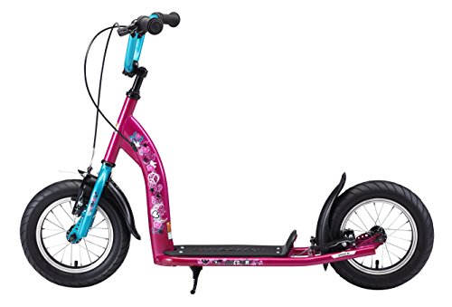 BIKESTAR Patinete Infantil Patineta Scooter Premium Scooter para niños y niñas a Partir de 6-7 años | Edición 12" Sport | Rosa & Turquesa