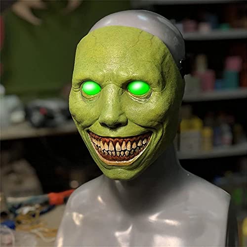 Bingchuan Máscara de Halloween de miedo, horror, demonios sonrientes, máscara facial malvada, accesorio de cosplay para fiesta para adultos