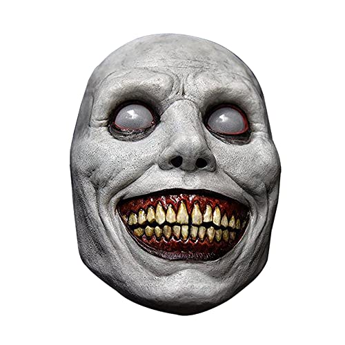 Bingchuan Máscara de Halloween de miedo, horror, demonios sonrientes, máscara facial malvada, accesorio de cosplay para fiesta para adultos