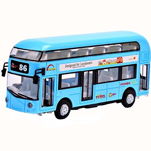 Black Temptation Coche de Juguete para niños con Efectos de luz y Sonido Blue London Bus