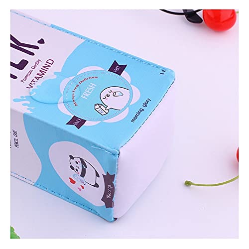 Blantye Estuche para lápices Azul, cartones de Leche de simulación, Estuche de papelería Kawaii, Estuche para bolígrafos para niñas, niños, Mujeres, Escuela Secundaria