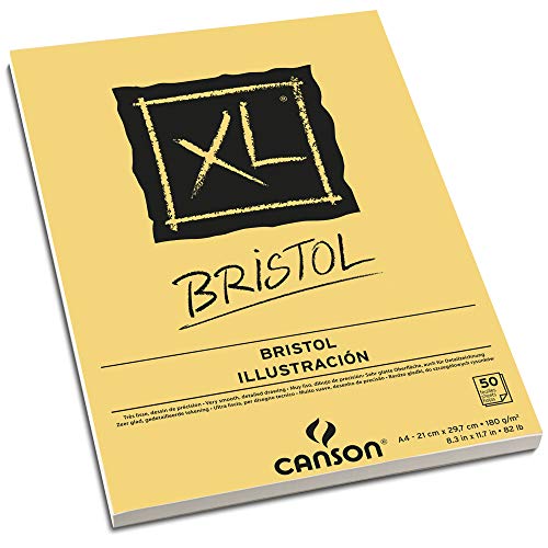 Bloc Dibujo Canson Xl Bristol Din A4 Extraliso Encolado 21x29,7 Cm 50 Hojas 180 Gr