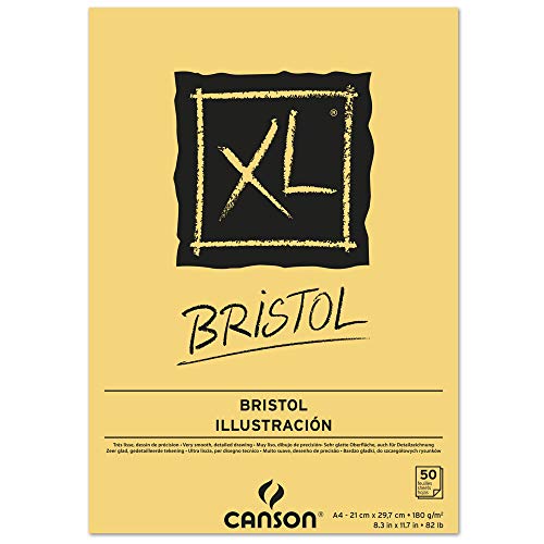 Bloc Dibujo Canson Xl Bristol Din A4 Extraliso Encolado 21x29,7 Cm 50 Hojas 180 Gr