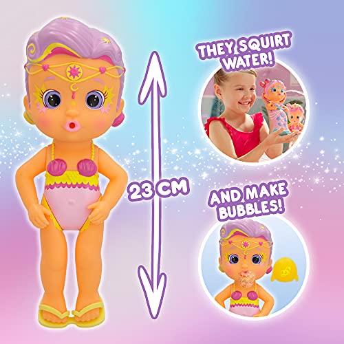 Bloopies Mermaids - Sirenita Magiche Code Audrey - Muñeca Sirena con Cola extraíble y con su Amigo del mar; rocian Agua y bolla; Juego de baño y Juegos de Agua para niños a Partir de 2 años, 84353IM1