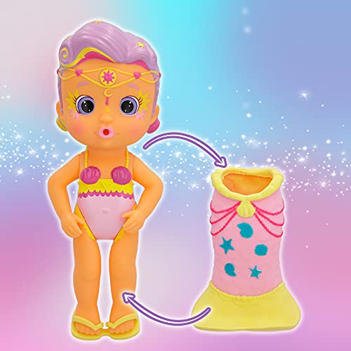 Bloopies Mermaids - Sirenita Magiche Code Audrey - Muñeca Sirena con Cola extraíble y con su Amigo del mar; rocian Agua y bolla; Juego de baño y Juegos de Agua para niños a Partir de 2 años, 84353IM1