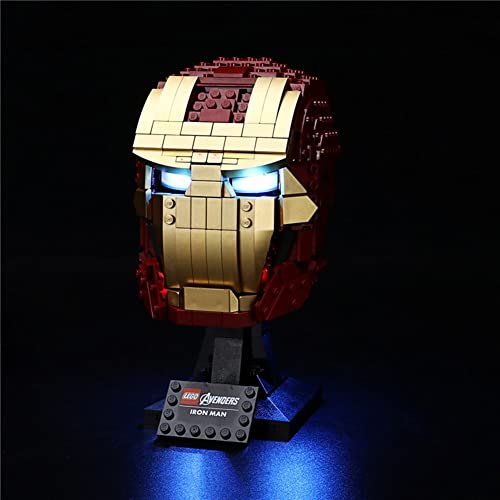 Bloques Construcción Marvel Iron Man Modelo con lámpara Avengers decoración Juguete de Montaje de Bloques de construcción Manual Kit Rompecabezas A