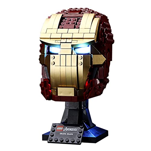 Bloques Construcción Marvel Iron Man Modelo con lámpara Avengers decoración Juguete de Montaje de Bloques de construcción Manual Kit Rompecabezas A