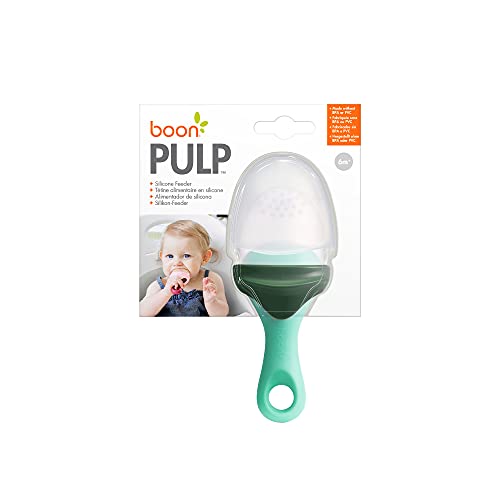 Boon bebé, Menta, Cuchara de Silicona con pequeños Agujeros, Ideal para bebés de 6 Meses (Tomy B11414)