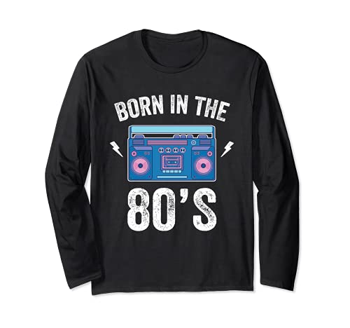 Born in the 80's Skating Disco 1980 Generation Boombox Manga Larga