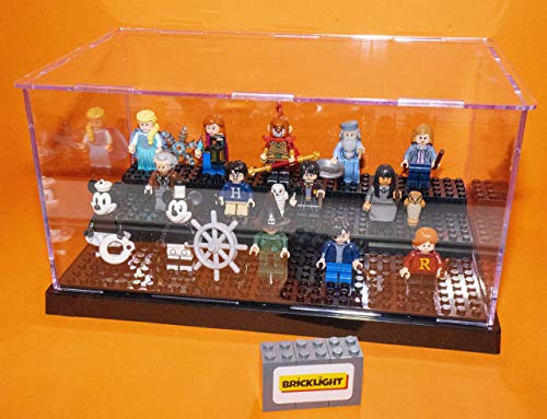 Bricklight Modelo acrílico caja de vitrina para LEGO Minifigures BRICKHEADZ 21302 71361 velocidad campeones coches pequeños