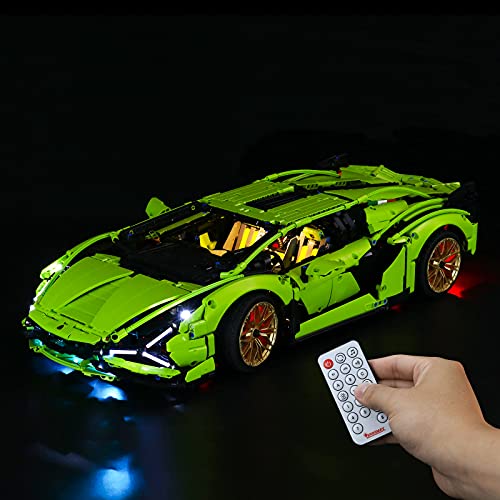 BRIKSMAX Kit de Iluminación Led para Lego Lamborghini Sián FKP 37 (con Control Remoto)