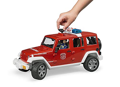 Bruder 02528 – Jeep Wrangler Unlimited Rubicon de Bomberos polivalente con Bombero