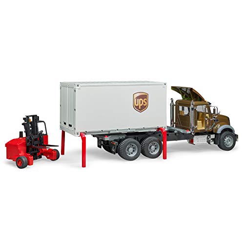 Bruder 02828 Mack Granite UPS - Camión con Carrito Elevador