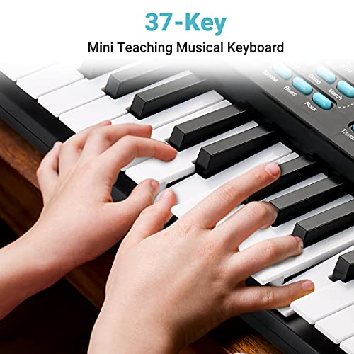 CACOE 37 Teclado de Piano Digital, Piano Digital con Micrófono para Regalo de Niños, Juguete de Piano Electrónico para Niños y Principiantes