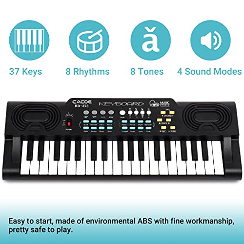 CACOE 37 Teclado de Piano Digital, Piano Digital con Micrófono para Regalo de Niños, Juguete de Piano Electrónico para Niños y Principiantes