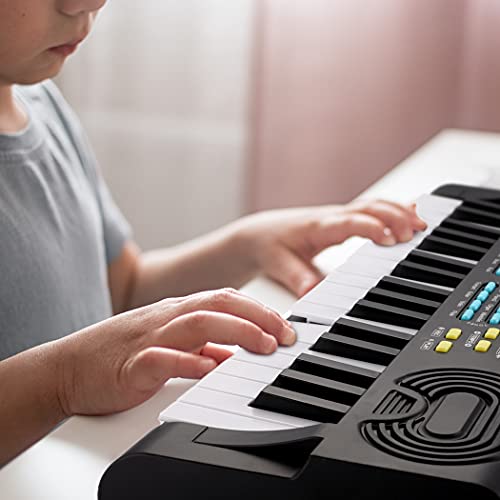 CACOE 37 Teclado de Piano Digital, Piano Digital con Micrófono para Regalo de Niños, Juguete de Piano Electrónico para Niños y Principiantes