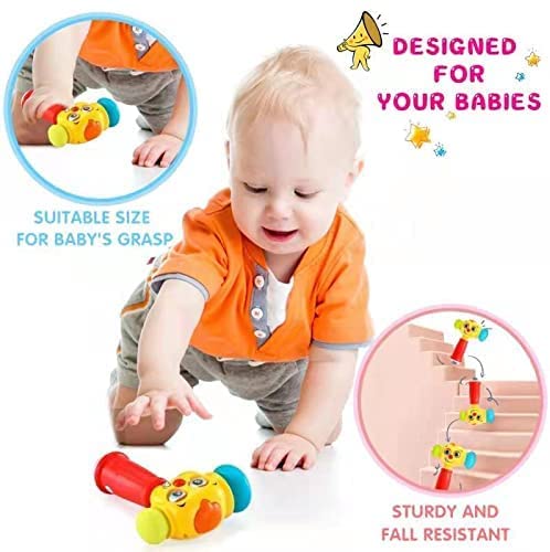 CAGLKIMEY Juguete de bebé para 12 – 18 meses, divertido martillo cambiable, juguete de bebé para 6 – 12 meses, luces y música, cumpleaños para 3 6 9 12 18 meses, niños y niñas de 1 2 años de edad.