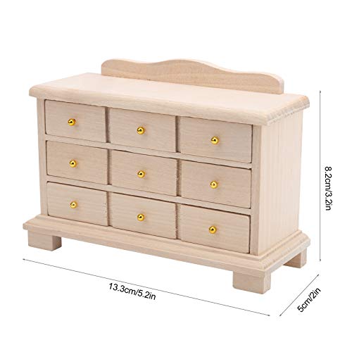 Cajonera en miniatura modelo 1:12 gabinete en miniatura muebles de madera accesorios de casa de muñecas de juguete