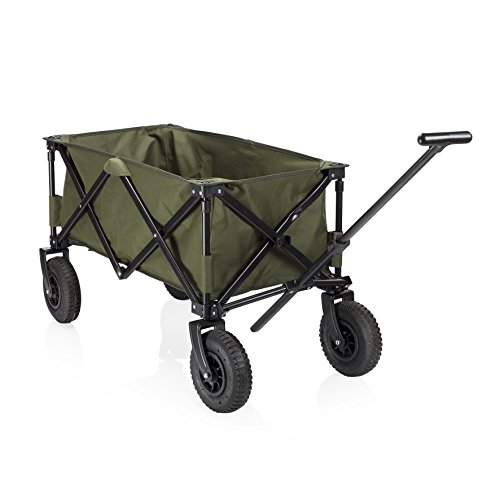 Campart HC-0915 – Carrito de jardín plegable, capacidad 70 kg, color verde militar