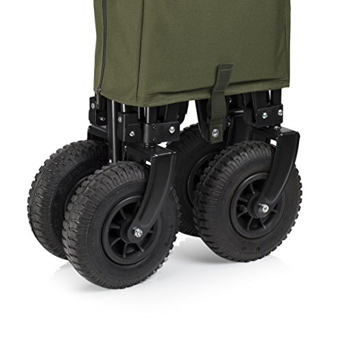 Campart HC-0915 – Carrito de jardín plegable, capacidad 70 kg, color verde militar