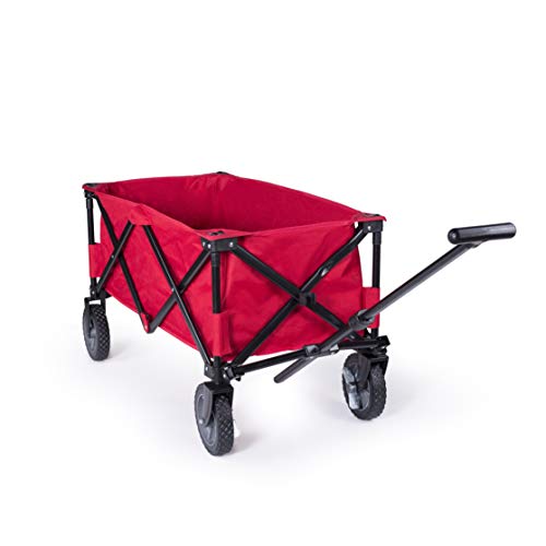 Campart Travel HC-0911 Carrito de jardín plegable, capacidad 70 kg, rojo