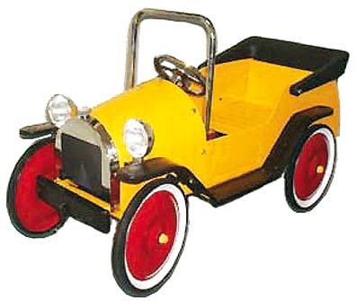 CAPRILO Coche a Pedales Antiguo Infantil Amarillo Harry. Juguetes. 95x45x55 cm