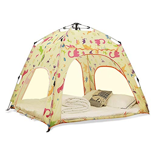 Carpa para niños Tienda interior totalmente automática, casa de juegos para niños, cama doméstica adulta, a prueba de viento y calor, mosquitero a prueba de nieve y doble red Tienda de niños