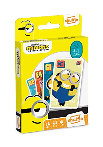 Cartamundi Juego de Cartas Shuffle Fun Minions 2 - Baraja de Cartas con 4 Juegos de Snap, Familias, Parejas y Juego de Acción