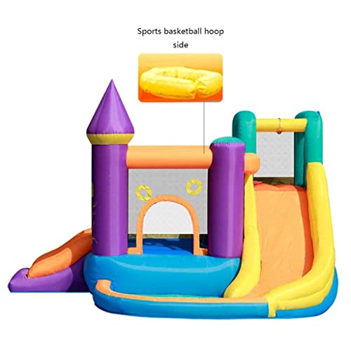 Castillos hinchables Tobogán acuático Multifuncional Cama de Salto Juguetes interactivos a Gran Escala para Padres e Hijos Zona de Juegos para niños al Aire Libre (púrpura 350 * 315 * 210 cm