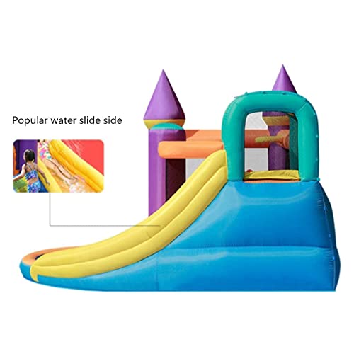 Castillos hinchables Tobogán acuático Multifuncional Cama de Salto Juguetes interactivos a Gran Escala para Padres e Hijos Zona de Juegos para niños al Aire Libre (púrpura 350 * 315 * 210 cm