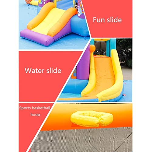 Castillos hinchables Tobogán acuático Multifuncional Cama de Salto Juguetes interactivos a Gran Escala para Padres e Hijos Zona de Juegos para niños al Aire Libre (púrpura 350 * 315 * 210 cm