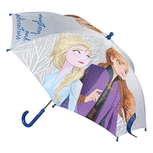 CERDÁ LIFE'S LITTLE MOMENTS- Paraguas Manual Infantil Elsa y Anna de Frozen - Licencia Oficial Disney, Color gris (2400000516_T42C-C13)