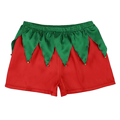 CHICTRY Disfraz de Papá Noel Adulto Pantalónes Cortos Rojos Navidad Hombre Boxer Ropa Interior Santa Claus Shorts Boxeador Pijamas Fiesta Navidad Cosplay Rojo XXL