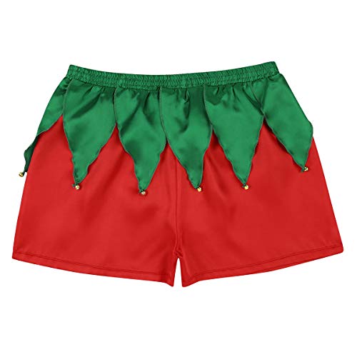 CHICTRY Disfraz de Papá Noel Adulto Pantalónes Cortos Rojos Navidad Hombre Boxer Ropa Interior Santa Claus Shorts Boxeador Pijamas Fiesta Navidad Cosplay Rojo XXL